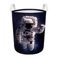 Astronaut Floating In Outer Space Print Round Laundry Basket