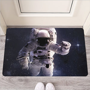Astronaut Floating In Outer Space Print Rubber Doormat