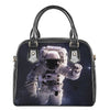 Astronaut Floating In Outer Space Print Shoulder Handbag
