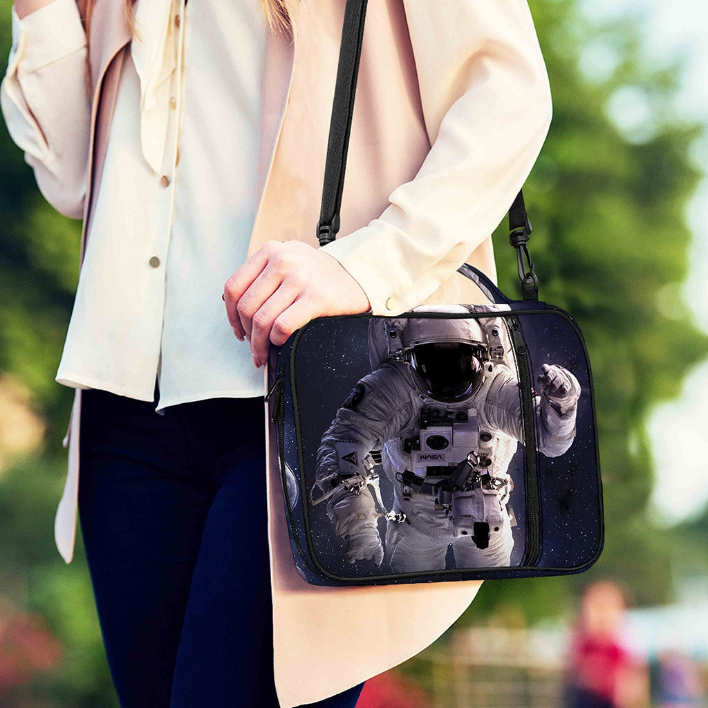 Astronaut Floating In Outer Space Print Shoulder Strap Bible Bag