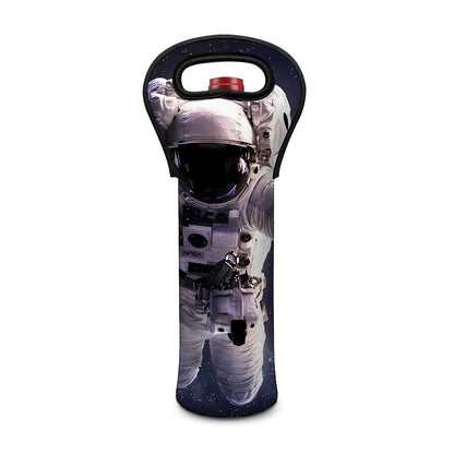 Astronaut Floating In Outer Space Print Single Neoprene Wine Tote