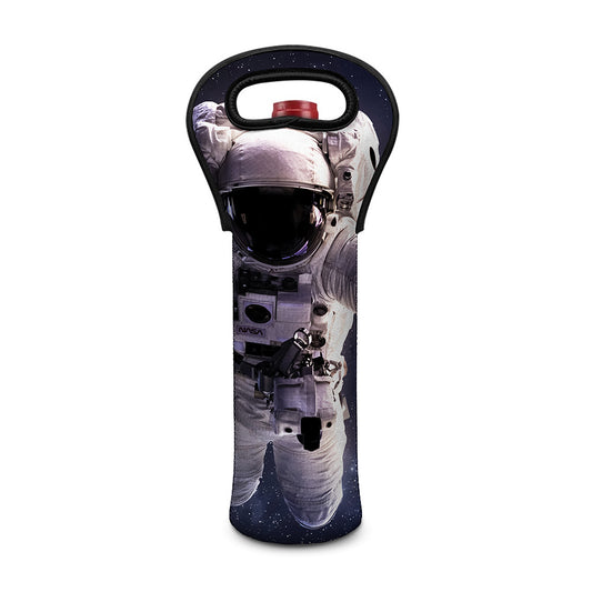 Astronaut Floating In Outer Space Print Single Neoprene Wine Tote