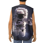 Astronaut Floating In Outer Space Print Sleeveless Baseball Jersey