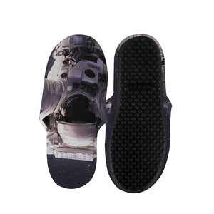 Astronaut Floating In Outer Space Print Slippers