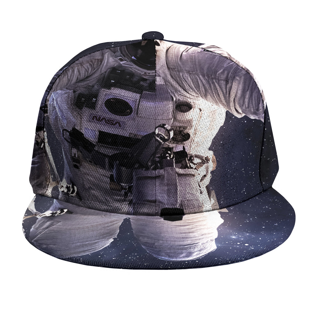 Astronaut Floating In Outer Space Print Snapback Cap