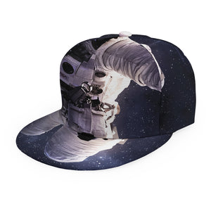 Astronaut Floating In Outer Space Print Snapback Cap