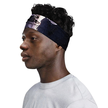 Astronaut Floating In Outer Space Print Sports Headband
