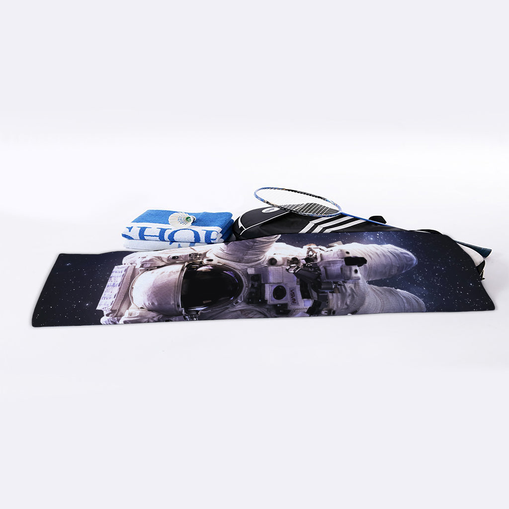 Astronaut Floating In Outer Space Print Sports Towel