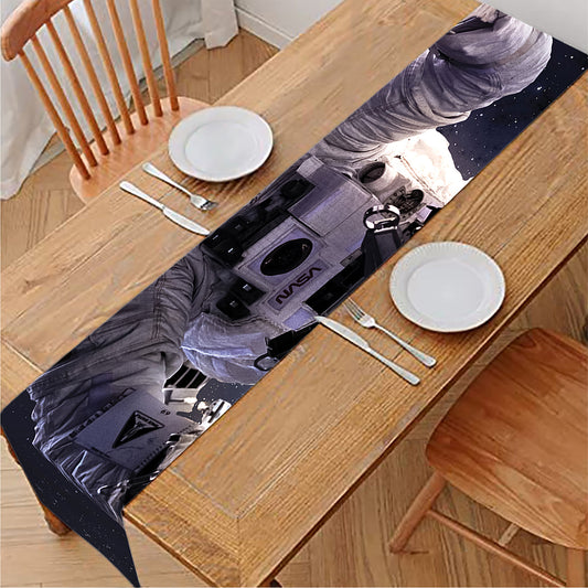 Astronaut Floating In Outer Space Print Table Runner