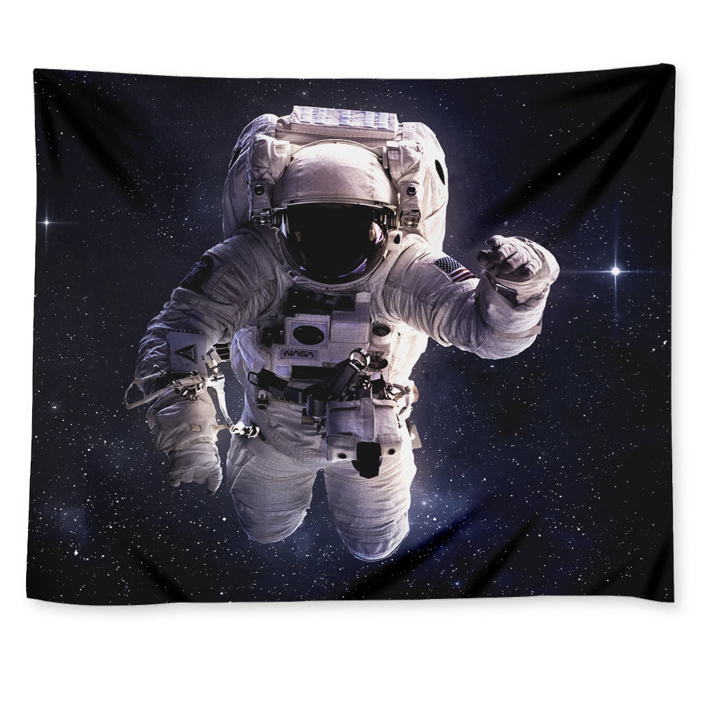 Astronaut Floating In Outer Space Print Tapestry