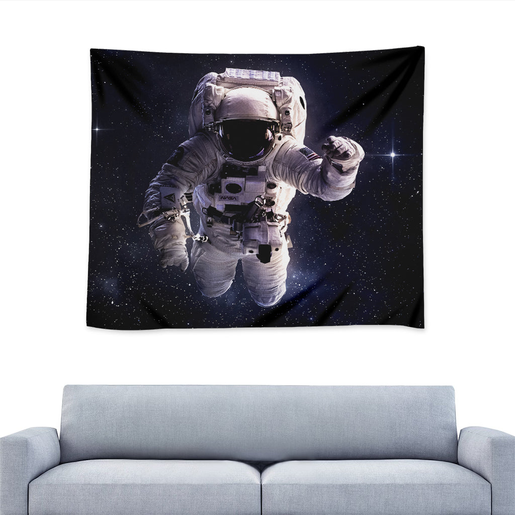 Astronaut Floating In Outer Space Print Tapestry