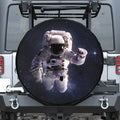 Astronaut Floating In Outer Space Print Tire Cover