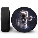 Astronaut Floating In Outer Space Print Tire Cover With Camera Hole