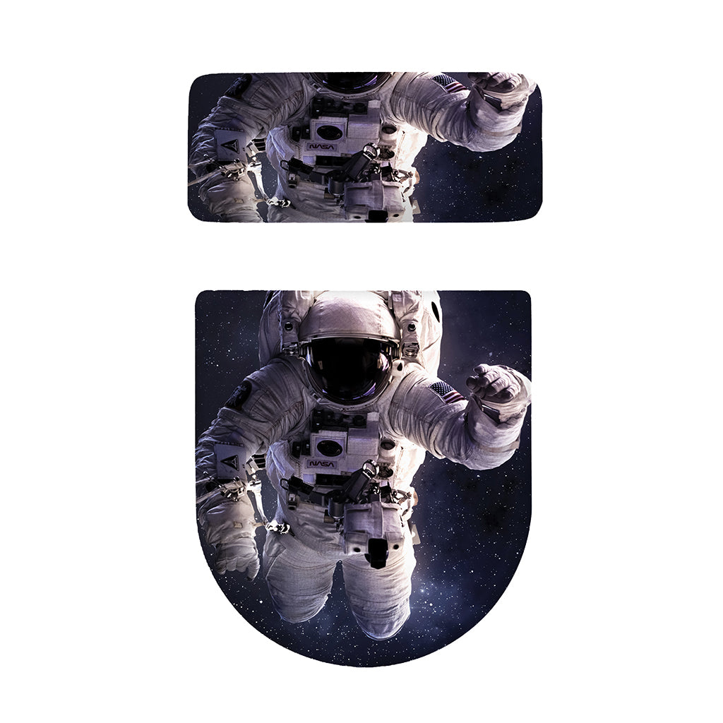Astronaut Floating In Outer Space Print Toilet Lid And Tank Cover Set