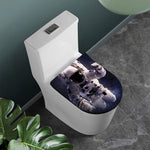Astronaut Floating In Outer Space Print Toilet Lid Cover