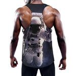 Astronaut Floating In Outer Space Print Training Tank Top
