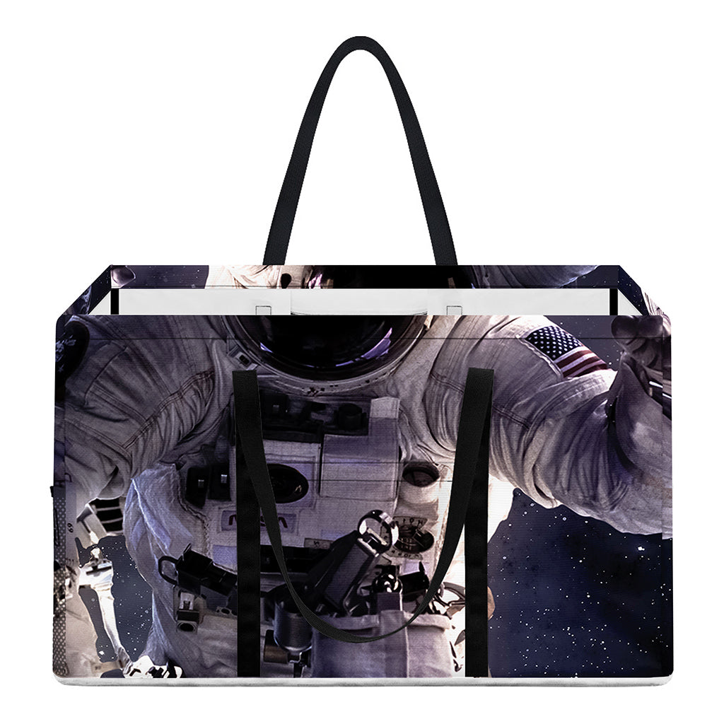 Astronaut Floating In Outer Space Print Utility Tote Bag