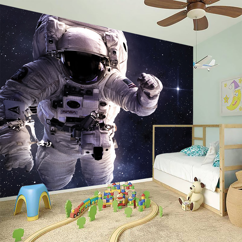 Astronaut Floating In Outer Space Print Wall Sticker