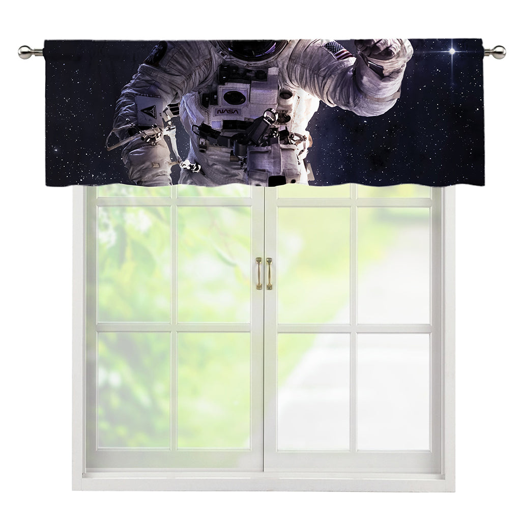 Astronaut Floating In Outer Space Print Window Valance