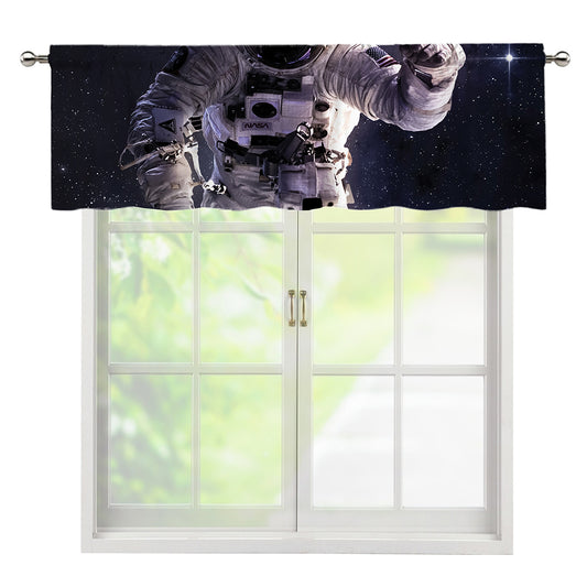 Astronaut Floating In Outer Space Print Window Valance