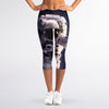 Astronaut Floating In Outer Space Print Women's Capri Leggings