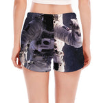 Astronaut Floating In Outer Space Print Women's Split Running Shorts