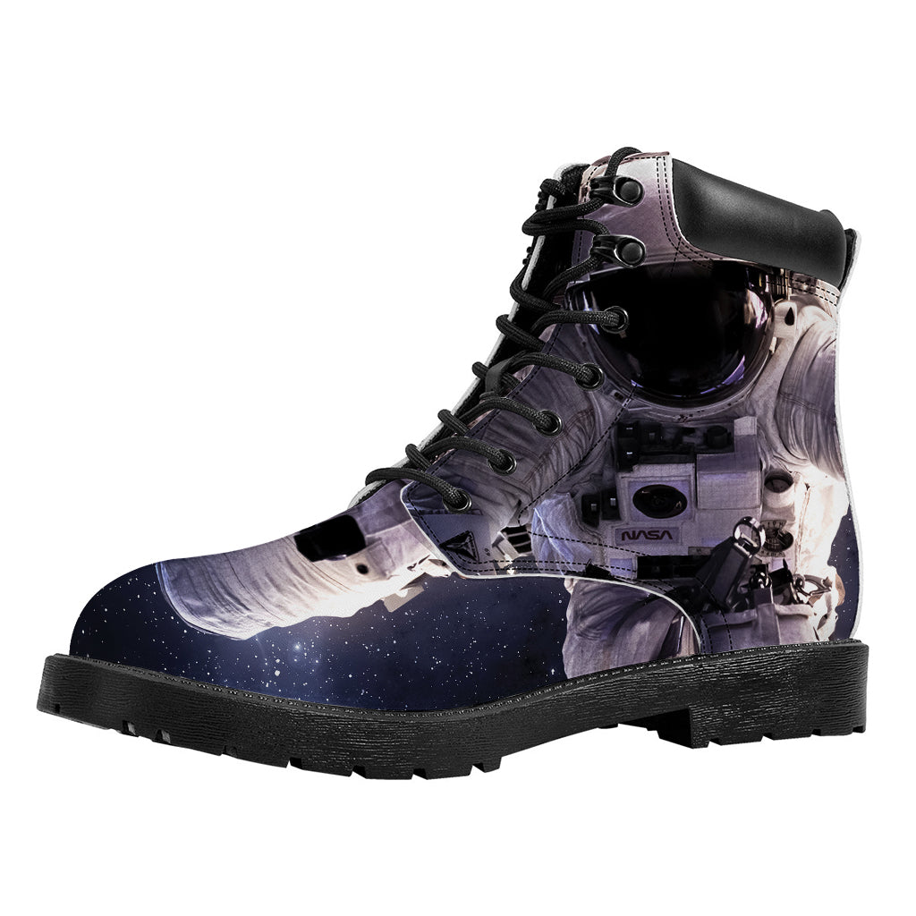 Astronaut Floating In Outer Space Print Work Boots