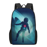 Astronaut Floating Through Space Print 17 Inch Backpack