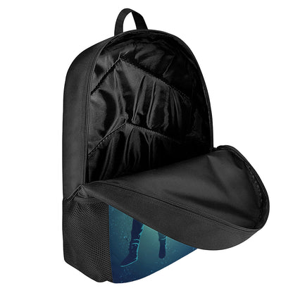 Astronaut Floating Through Space Print 17 Inch Backpack