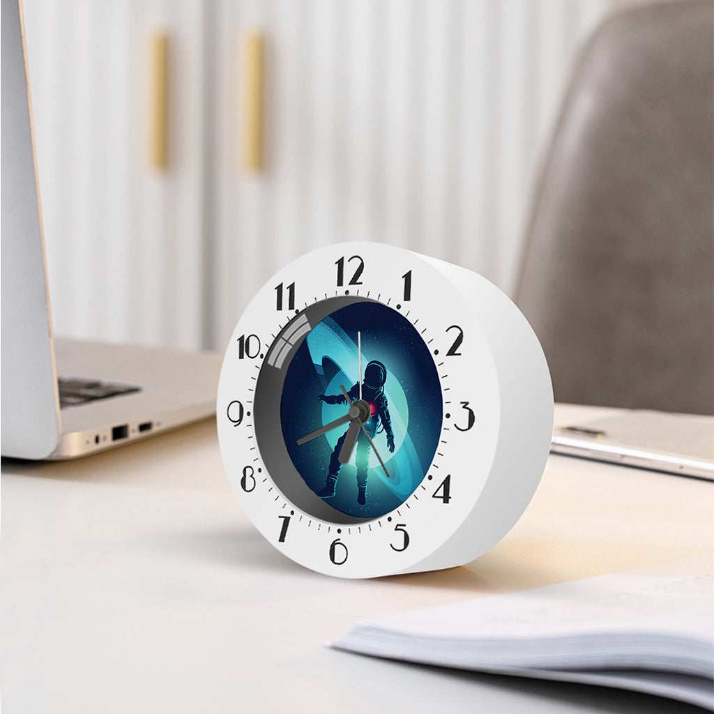 Astronaut Floating Through Space Print Alarm Clock