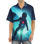 Astronaut Floating Through Space Print Aloha Shirt