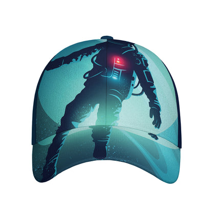 Astronaut Floating Through Space Print Baseball Cap