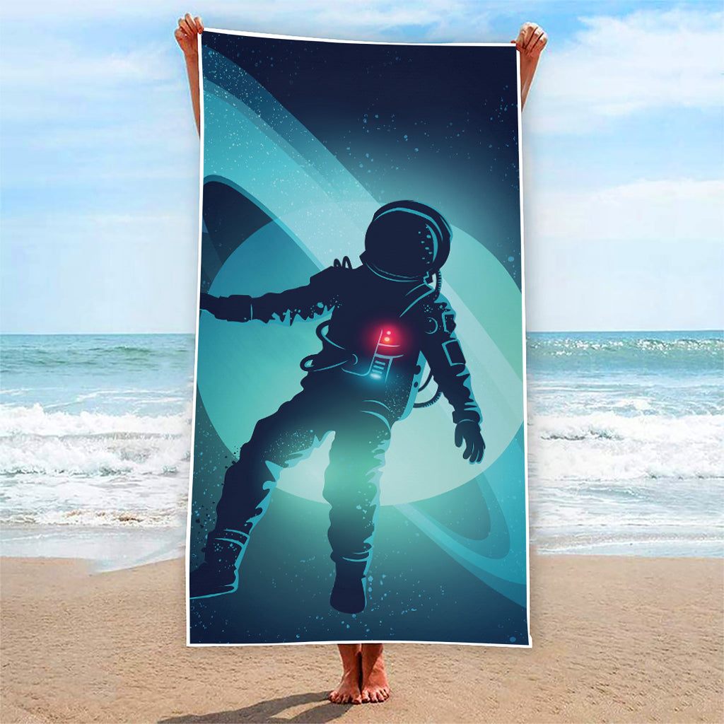 Astronaut Floating Through Space Print Beach Towel