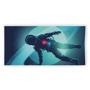 Astronaut Floating Through Space Print Beach Towel