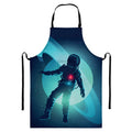 Astronaut Floating Through Space Print Bib Apron With Pocket