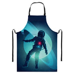Astronaut Floating Through Space Print Bib Apron With Pocket