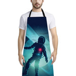 Astronaut Floating Through Space Print Bib Apron With Pocket