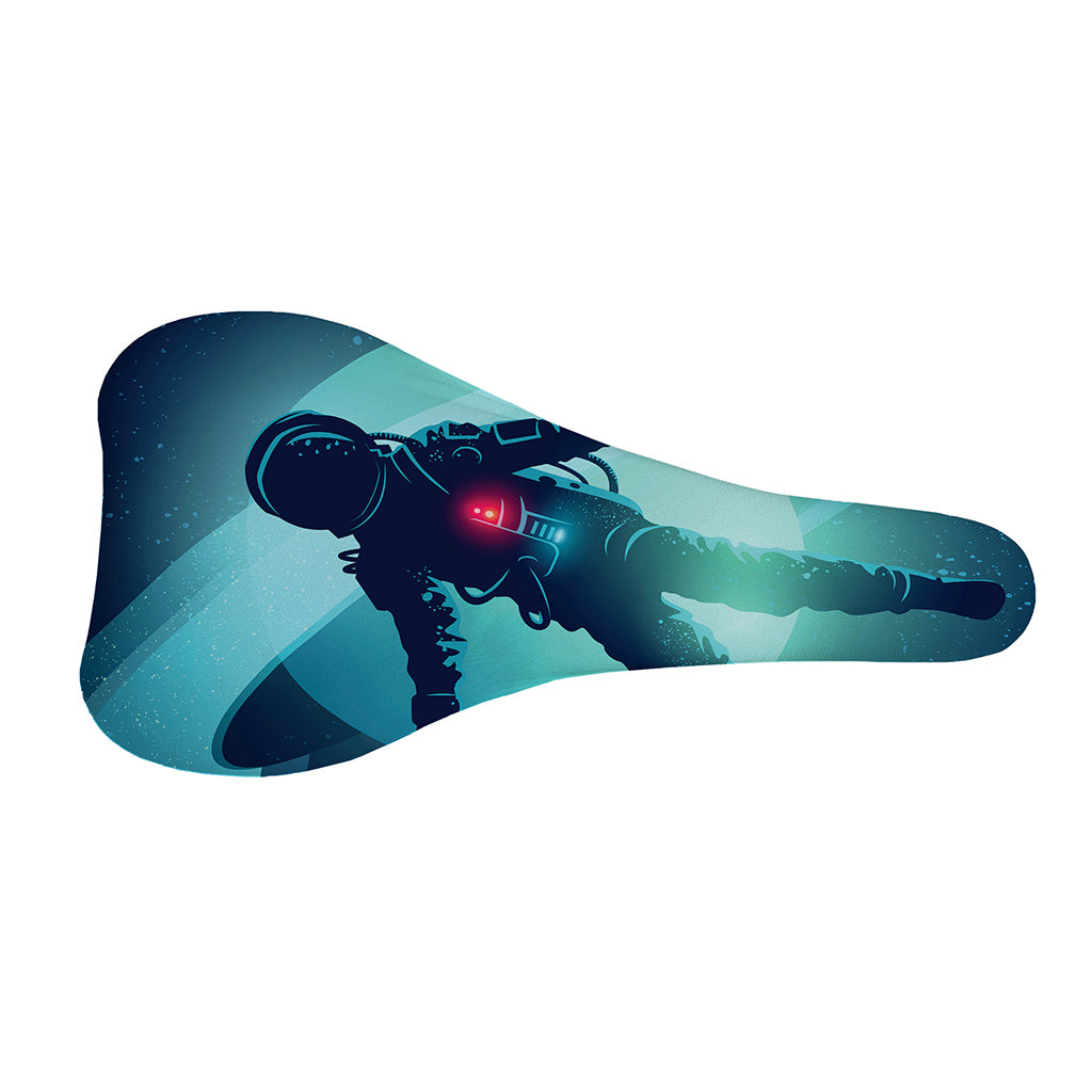Astronaut Floating Through Space Print Bicycle Seat Cover