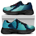 Astronaut Floating Through Space Print Black Chunky Shoes