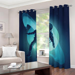 Astronaut Floating Through Space Print Blackout Grommet Curtains