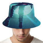 Astronaut Floating Through Space Print Bucket Hat