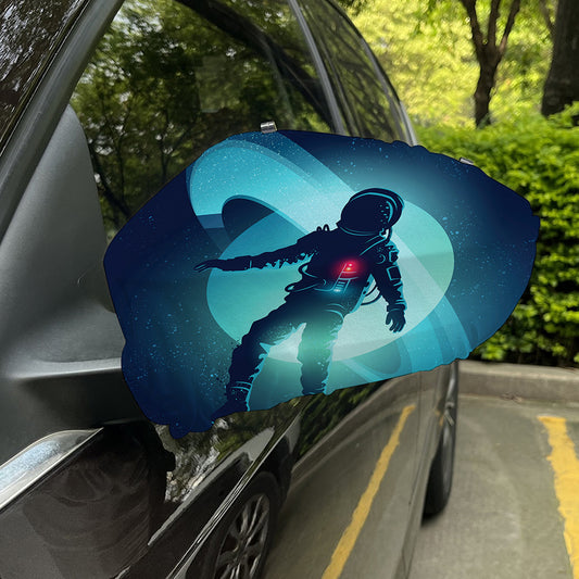 Astronaut Floating Through Space Print Car Side Mirror Covers