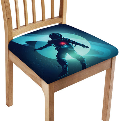 Astronaut Floating Through Space Print Chair Cushion Cover