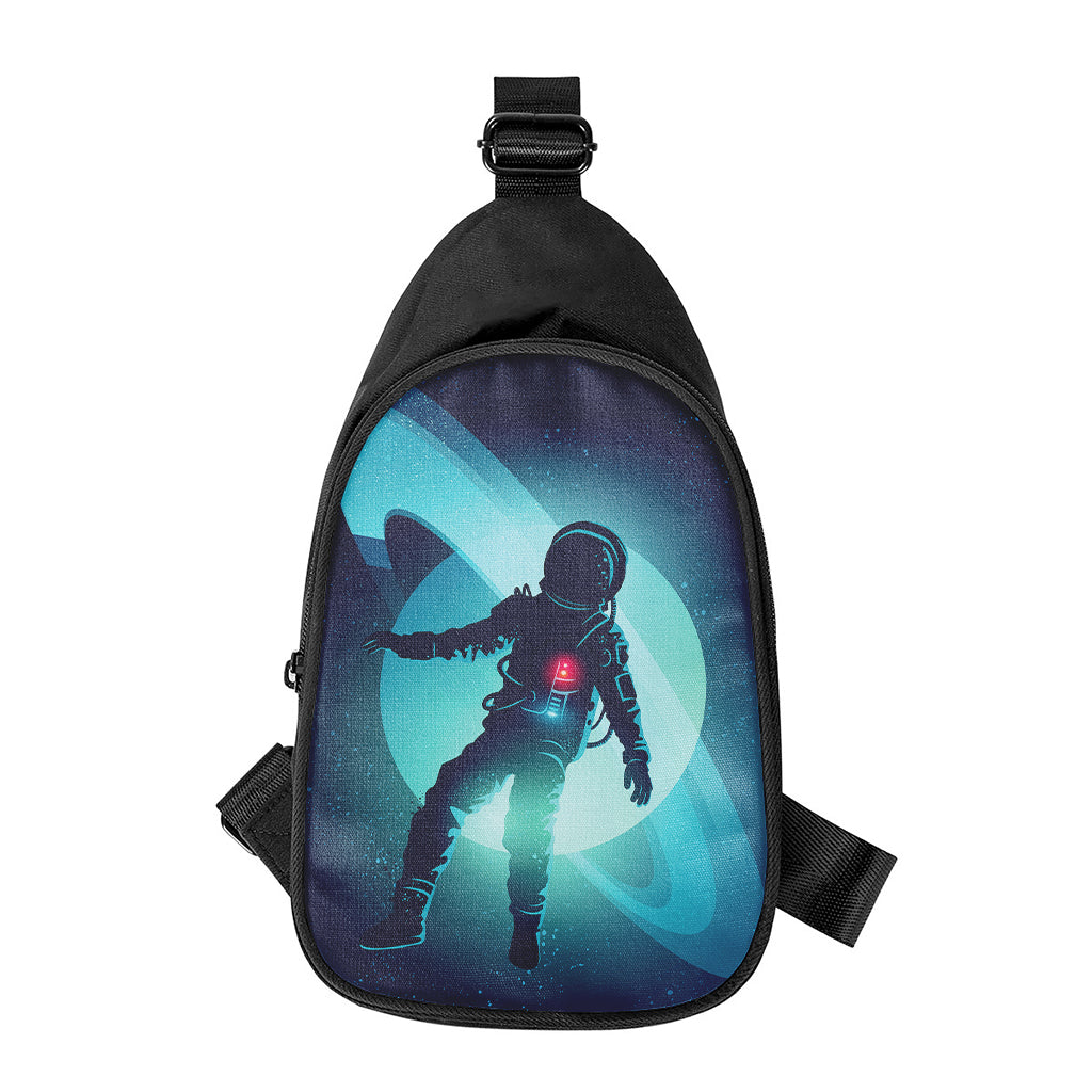 Astronaut Floating Through Space Print Chest Bag