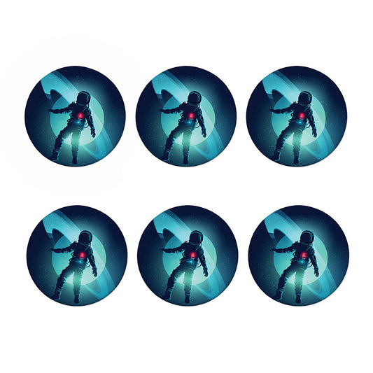 Astronaut Floating Through Space Print Coaster Set