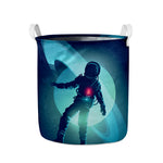 Astronaut Floating Through Space Print Collapsible Laundry Basket