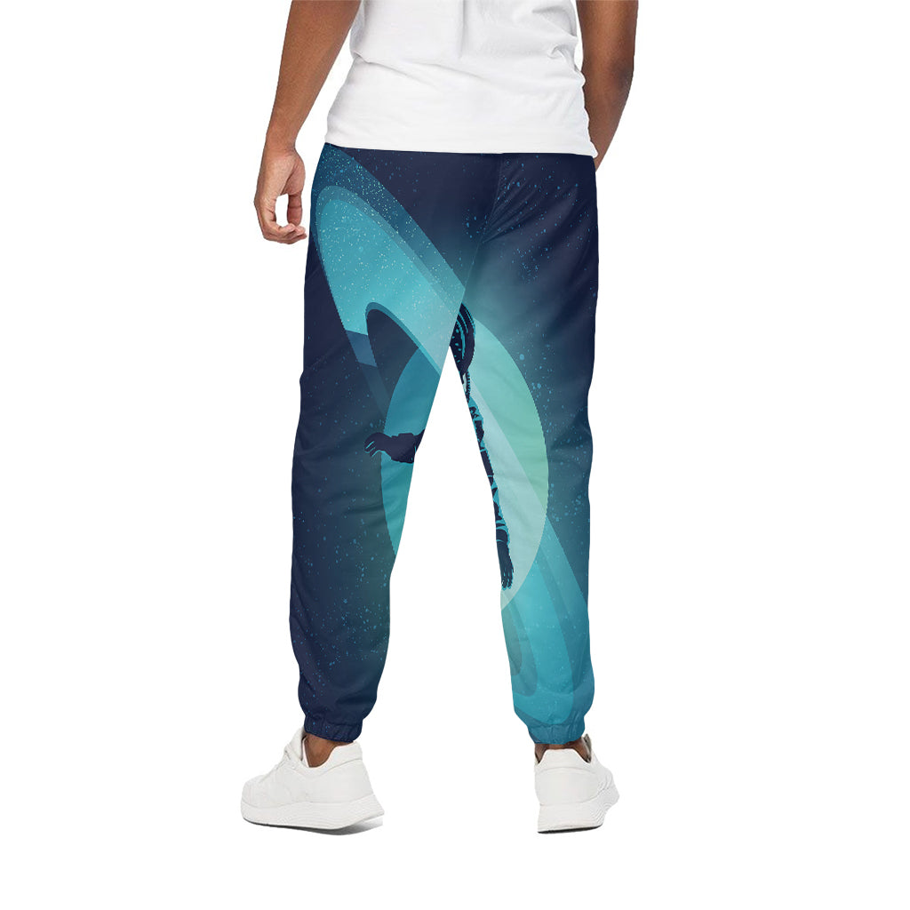 Astronaut Floating Through Space Print Cotton Pants