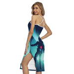 Astronaut Floating Through Space Print Cross Back Cami Dress