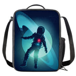Astronaut Floating Through Space Print Crossbody Lunch Bag
