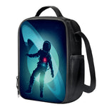Astronaut Floating Through Space Print Crossbody Lunch Bag